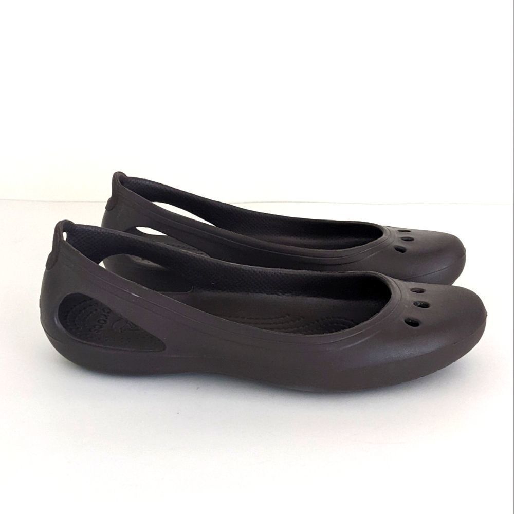 Crocs Kadee Slip-On Ballerina Flats 8 Brown
